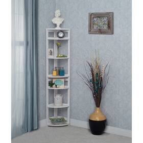 Regency 192357138502 Fairway 67 Inch High Corner Folding Bookcase- White