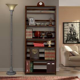 Regency Seating Inc 192357132166 Fairway 67 Inch High Folding Bookcase- Mocha Walnut Modern And Contempora