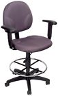 B1691-gy Ring Id Adjustable 2757316 Stool Drafting Arms Fabric Grey Foot