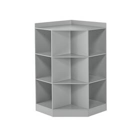 B01n4p1p2a Riverridge Kids Toy Storage Corner Cabinet 6 Cubbies 3 Angled Shelves - Gray