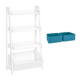 02-452k Riverridge Home Kids Bookshelves 24 Inch Wide White Ladder Shelf Book Storage Sturdy