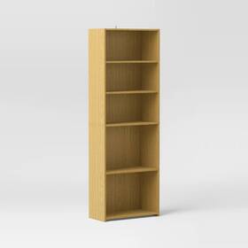 92038455 Room Essentials 5 Shelf Dorm Bookcase Natural Wood -