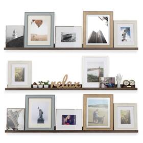 Zimay119x3 Rustic State Ted Wall Mount Long Narrow Picture Ledge Photo Frame Display - 60