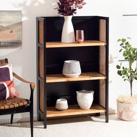 Safavieh 195058215633 Franz 3-shelf Open Top Etagere - 30 Inch W X 14 L Black/light Natural