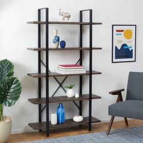 Safavieh 195058343381 Home Collection Euan 5 Shelf Cross Back Etagere