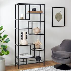 Safavieh 195058377409 Home Collection Ramie 10 Shelf Etagere - 32 Inch W X 12 D 72 H