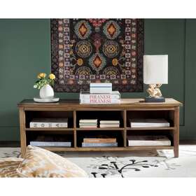 Safavieh 683726708483 Sadie Oak Finish 6-shelf Low Bookshelf - 51.2 Inch X 15.8 17