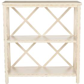 Safavieh 683726744337 Weymouth Distressed Ivory Bookcase - 33.5 Inch X 13.5 White