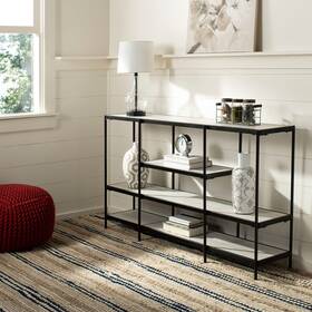 Safavieh 889048616936 Petra 3 Tier Console Table-beige / Black - 55 Inch X 12 30.3