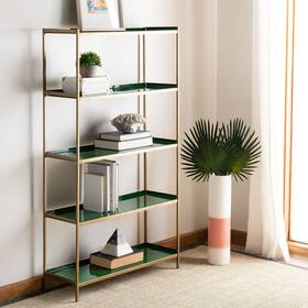 Safavieh 889048635807 Justine 5-tier Modern Etagere - 28 Inch X 10 52 Brass Green