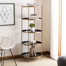 Safavieh 889048635821 Tia Round 5-tier Etagere - 20 Inch X 53 Brass Black