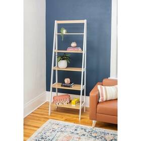 Safco 198860863061 Ladder Bookshelf 5-shelf Bookcase Decorative Shelving