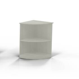 Safco Products 760771493134 Mayline Medina Quarter Round Corner Bookcase 2 Shelf Textured Sea Salt Laminate