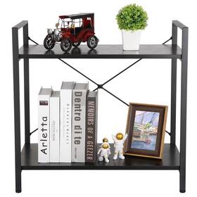 H01-3023-g2 Segawe #myc 2-tier Low Sturdy Bookcase Metal Bookshelf For Small Place Cozy Home Book Rack