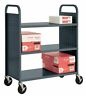 Sf336-02 Sandusky Gauge Steel Book Truck With Flat Shelves Charcoal Powder