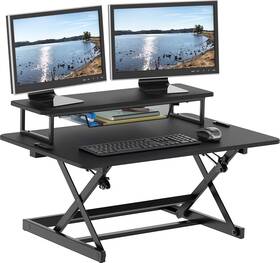 Od-08c-k Shw 36-inch Height Adjustable Standing Desk Sit To Stand Riser Converter Work