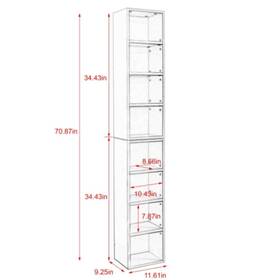 Siavonce 717328668620 Storage Cabinet Tall Narrow Bookcase Display Bookshelf Cd