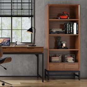 Simpli Home 055663224393 Wyndenhall Devlin Solid Hardwood And Metal 66x30 Inch