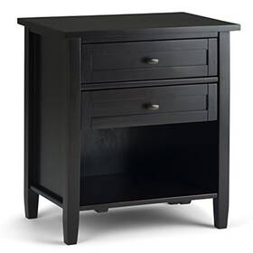 Simpli Home 840469037588 Warm Shaker Solid Wood 24 Inch Wide Transitional Bedside Nightstand