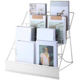 Sin-tuff-001 Sintuff Book Display Rack 4 Tier Comic Wire 18 Inch White Table