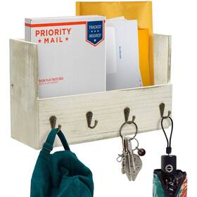 Sorbus 192405018299 Wall Key Rack Holder With Shelf For Mail