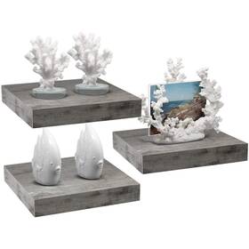 Sorbus 192405021299 3 Pack Square Mounted Floating Shelves - Rustic Wood Display