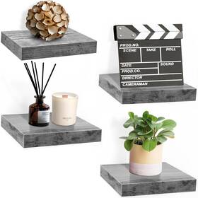 Sorbus 192405354755 Floating Shelf Square Invisible Mounting 4 Pack - 9.25 Inch L