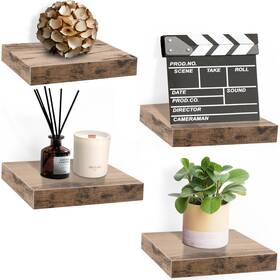 Sorbus 192405354793 Floating Shelf Square Invisible Mounting 4 Pack - 9.25 Inch L X W 1.5