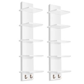 Sorbus 192405409097 5 Tier Wall Shelf Unit With Hooks Vertical Column Utility Shelving Fo