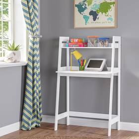 Sourcing Solutions Inc. 840236300716 Kids Art Table Desk With Ladder Shelf And Open Storage For Playroom