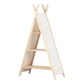 77470732 South Shore 59.25 Inch Sweedi Tent Shelving Unit Natural Cotton/pine - Kidsft Room