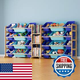 Spaceaid B0fr4lw8bb Large Toy Storage Organizer 24 Bins And 3 Shelves Organizers