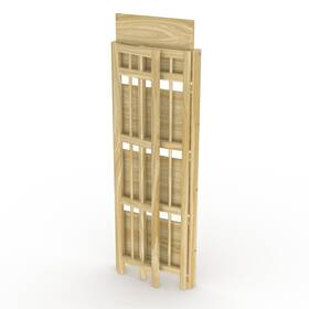 Stony Edge 720825517209 No Assembly Folding Four Shelf Bookcase 16 Inches Wide Natural Casual Traditio