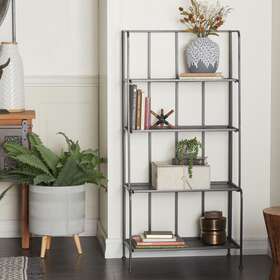 Studio 350 196094016086 Black Iron Contemporary Bakers Rack - 24 X 13 49