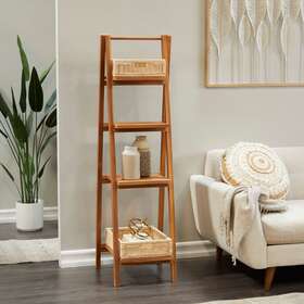 Studio 350 196094019186 Brown Teak Contemporary Shelving Unit - 18 X 19 60