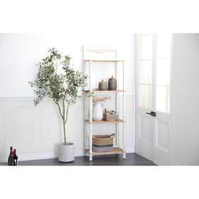 Studio 350 196094126174 White Wood Farmhouse Shelving Unit 25 X 14 71