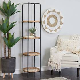 Studio 350 196094342024 Brown Wood Traditional Shelving Unit 17 X 64