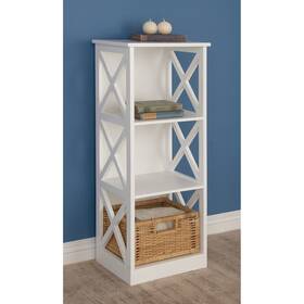 Studio 350 758647626847 White Wooden 4 Shelves Shelving Unit 16 X 12 40
