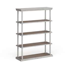 Studio 350 758647981632 Wood Shelf 47 Inches Wide 64 High - Inch X White Rustic