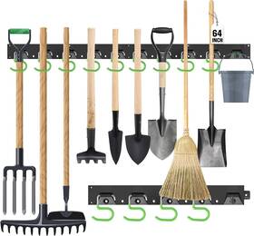 Swanlake Garden Tools 791405056012 Plastic 64 Inch Adjustable Storage System Wall Mounted Hooks Tool O
