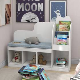 Taohfe B0dk1l52py Reading Nook For Kids 4 Storage Cubes And Cushion Kid Bench