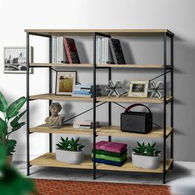 The Urban Port 192551056879 Olga 63 Inch Industrial 4 Tier Bookshelf Particleboard Gray Modern And Contempor