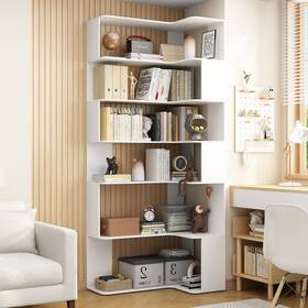 Timechee 764401290568 Bookshelf Wood Bookcase Free Standing Room Dividers Display Storage