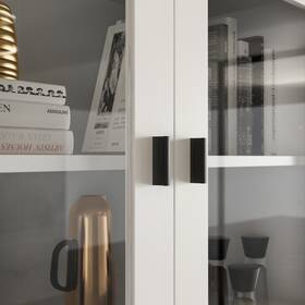 Timechee 767077800499 Combined Bookcase Kitchen Cabinet Media White 9door-4shelf