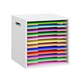 Tobeace Po-a046 12x12 Scrapbook Paper Storage Organizer Wood 12 Tier Desk File Organ
