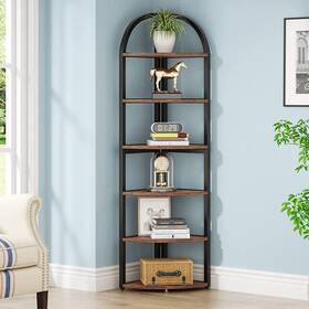 Tribesigns Cwj0032 6 Tier Corner Shelf 71 Inch Tall Bookshelf For Small Space