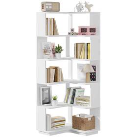 Hd-ys0056-hyf Tribesigns Way To Origin Corner Standard Bookcase Bookshelf 6-shelf White With Anti-drop Panel