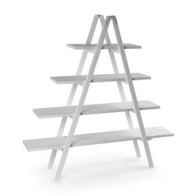 Tripar International Inc. 025403216650 White 4 Tier A-frame Wooden Ladder Bookcase