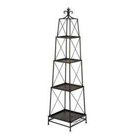 Tripar International Inc. 025403593638 4-tier Gunmetal Metal Obelisk Stand Traditional