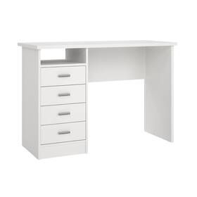 80146p49 Tvilum 4-drawer Desk Modern White Office Writing With Storage Compact